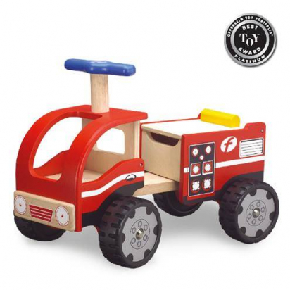 Porteur camion Pompier en bois WonderWorld