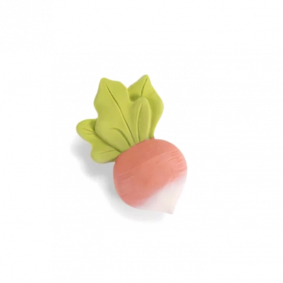 Hochet de dentition en caoutchouc naturel Radis Moulin roty