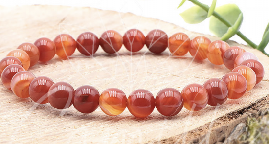 Bracelet Boule 08mm Agate Bandee A Taille L