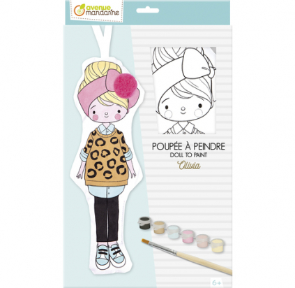 Poupée à peindre Olivia Avenue mandarine