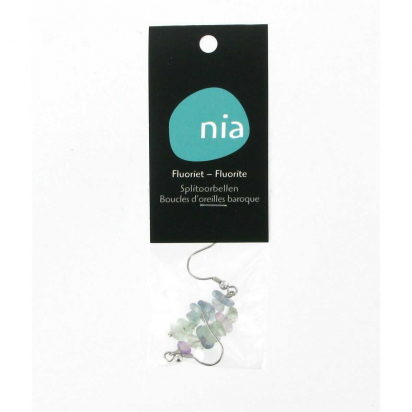 Fluorite - Boucles d'oreilles baroque de pierres protectrices perles - Nia