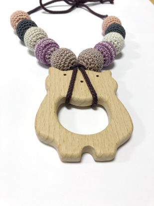 Collier d'allaitement et portage - Hibou lavande - Adénate