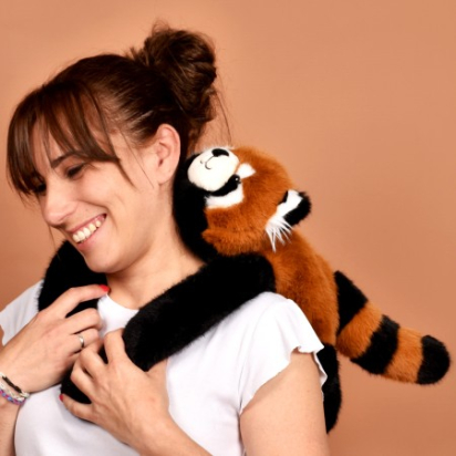 Peluche panda roux lesté - 40 cm - Podcoll Histoire d'ours