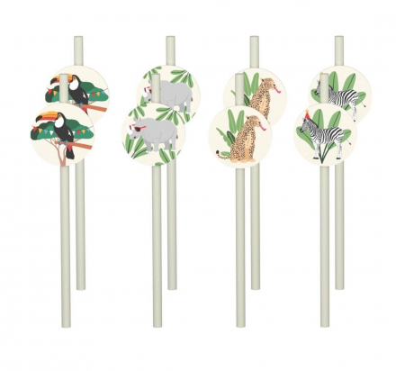 C&L Paille - lot de 8 - Animaux de la Savane