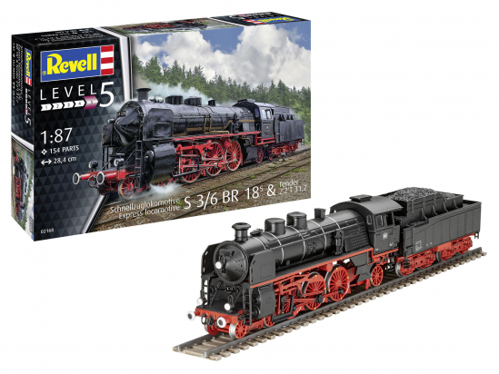 Express locomotive S3/6 BR18(5) with Tender 2'2'T Maquette Revell