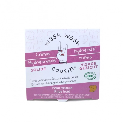 Crème hydratante solide peau mature Wash wash cousin