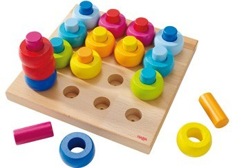 Mes anneaux multicolores - jeux à enficher - Haba