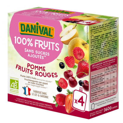 Danival Poki Fruits Rouges  compote 4x90g