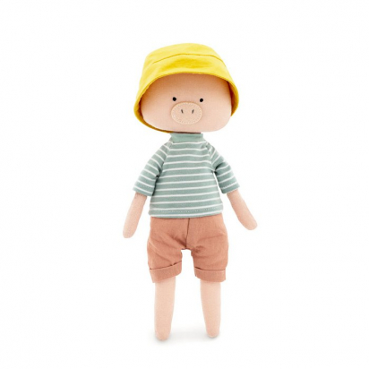 Doudou peluche Nicky le cochon Orange Toys