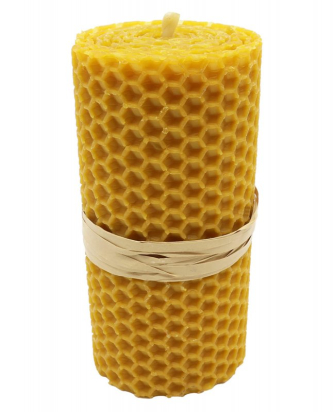 Bougie en cire vierge d’abeille 10 x 5 cm – 100 % naturelle – combustion 6 h