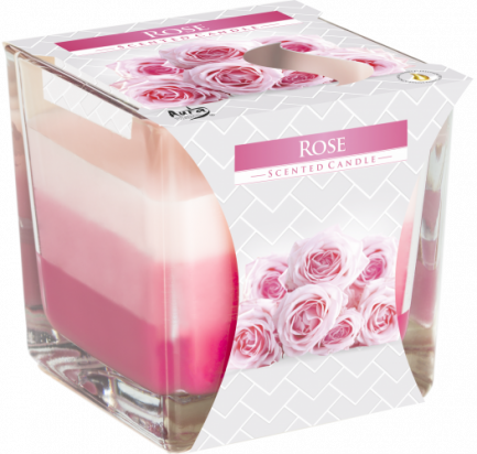 Bougie en pot arc-en-ciel - Rose