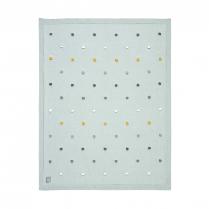 Couverture coton bio GOTS pois menthe clair Lassig