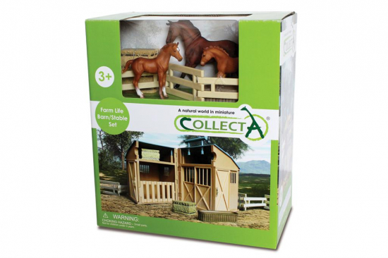 Coffret figurines chevaux et grange Collecta