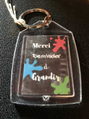 Porte-clés - Jacques a dit "Merci de m'aider à grandir" - Noir