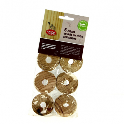 6 Jetons en Bois de Cèdre - Droguerie écologique