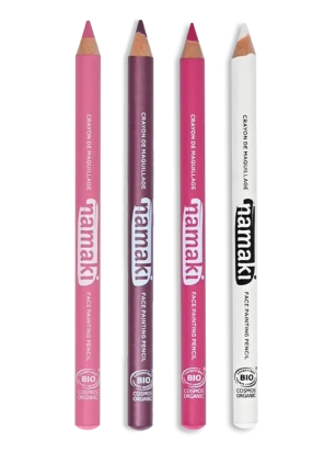 Set de 4 crayons de maquillage fins - Violet/Fuchsia/Rose/Blanc Namaki