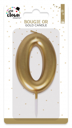 Bougie or - chiffre 0
