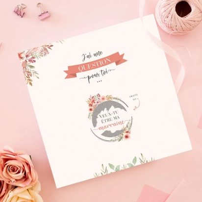 Carte à gratter Annonce grossesse Marraine La vie en magenta