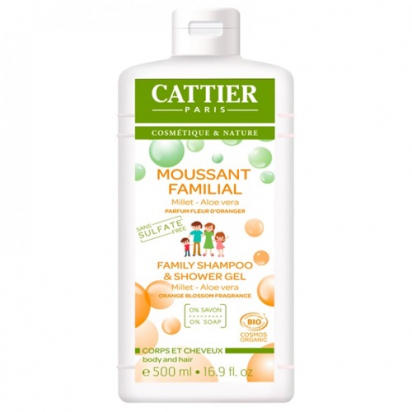 Cattier Moussant familial millet - aloe vera bio 500ml