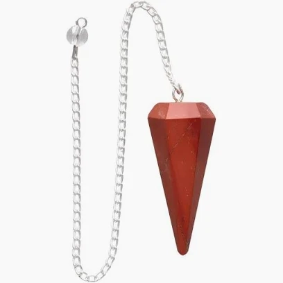 Pendule conique en pierre Jaspe rouge