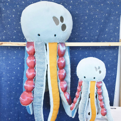 Peluche Méduse multicolore 80 cm Histoire d'Ours