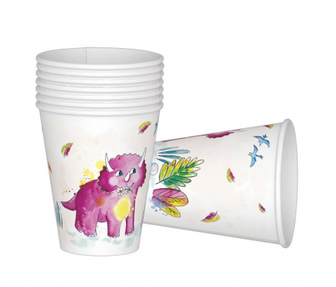 C&L Gobelet - lot de 8 - dinosaures