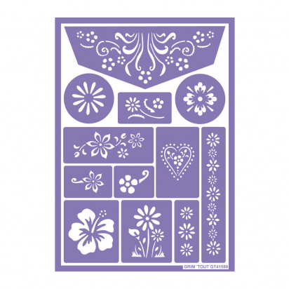 Pochoir de maquillage Fleurs Grim'tout