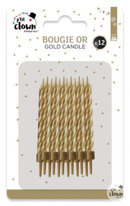 Bougie - or - lot de 12  Ptit clown