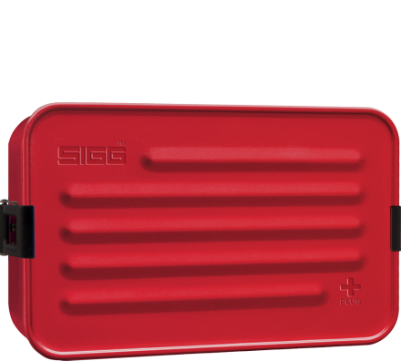 Boîte repas alu L Rouge avec insert silicone - Sigg