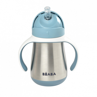 Tasse paille en inox 250 ml Windy blue Beaba