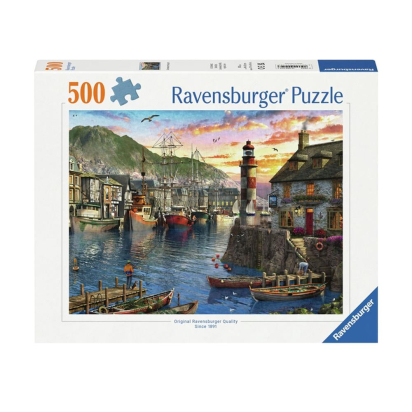 Puzzle 500 pièces Lever du soleil au port Ravensburger