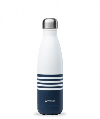 Bouteille Isotherme 500ml Marinière Bleu Qwetch