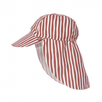 Casquette Chapeau Protège Nuque Rayé Rouge Lassig