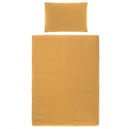 Housse de couette Gaze de coton 100X140cm Moutarde Lassig