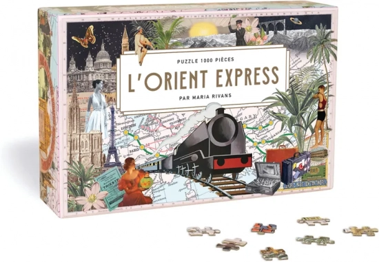Puzzle L'orient express 1000 pièces Maria Rivans Hachette