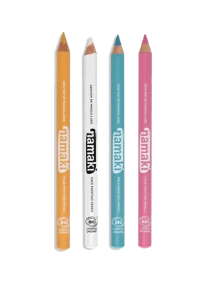 Set de 4 crayons de maquillage fins - Jaune/Bleu/Rose/Blanc Namaki