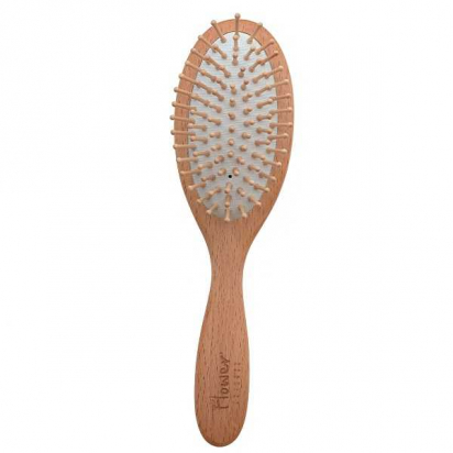 Brosse plate en hêtre - Picots - Flower