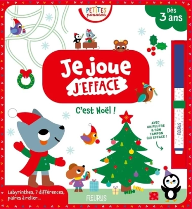 Je joue, j'efface C'est Noël !. Avec 1 feutre effaçable