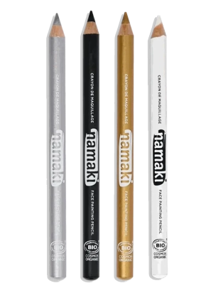 Set de 4 crayons de maquillage fins - Argent/Noir/Or/Blanc Namaki