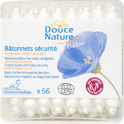 Bâtonnets Sécurité pour bébé en coton BIO (Douce Nature)