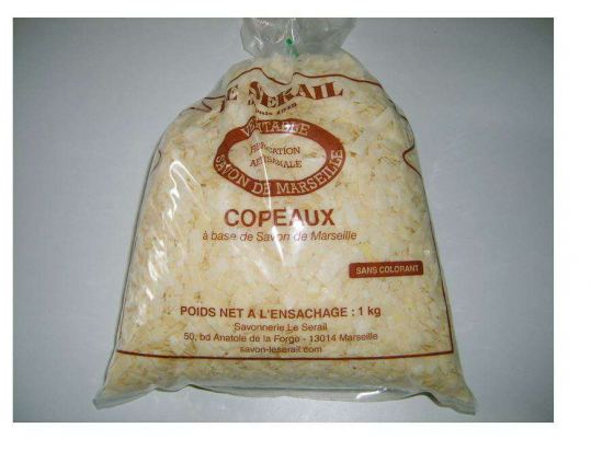 Paillettes copeaux de savon végétales bio - Le serail - parfum légèrement orangé.