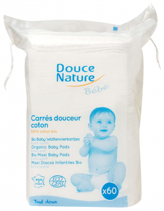 Carrés Coton hydrophile bio - Douce nature