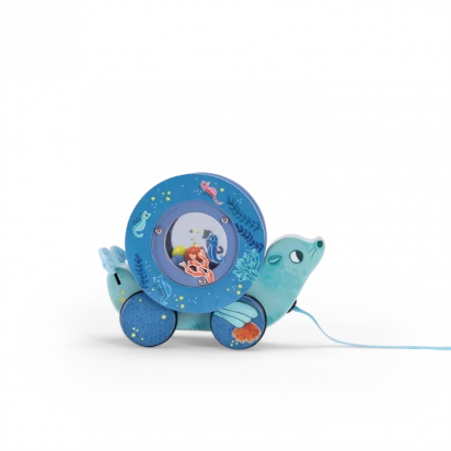 Jouet à tirer en bois Otarie Les aventures de Paulie Moulin roty