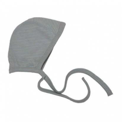 Bonnet de naissance bleu ligné Iobio