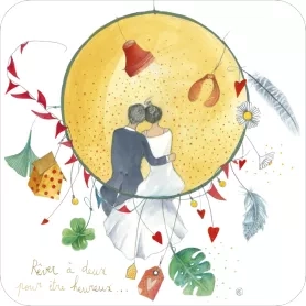 Carte carrée 14x14 Anso "Rêver à deux"