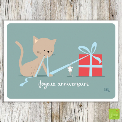 Carte anniversaire petit chat