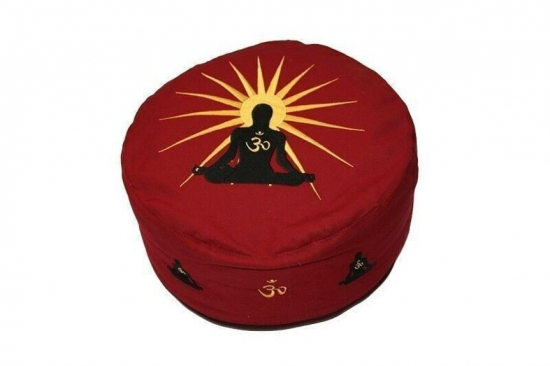 Coussin de yoga ou médiation symbolique Méditation Rouge