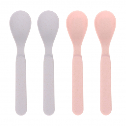 Cuillères en Bambou - Gris et rose clair  - Lassig