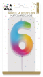 Bougie multicolore - chiffre 6