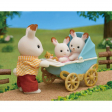 Les jumeaux lapin chocolat et la poussette Sylvanian families